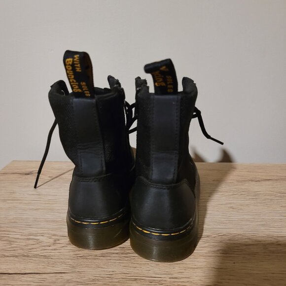 Doc Martens Combs Kids Synthetic Leather High Top Side Zip Combat Boots SZ 3 - Picture 4 of 6